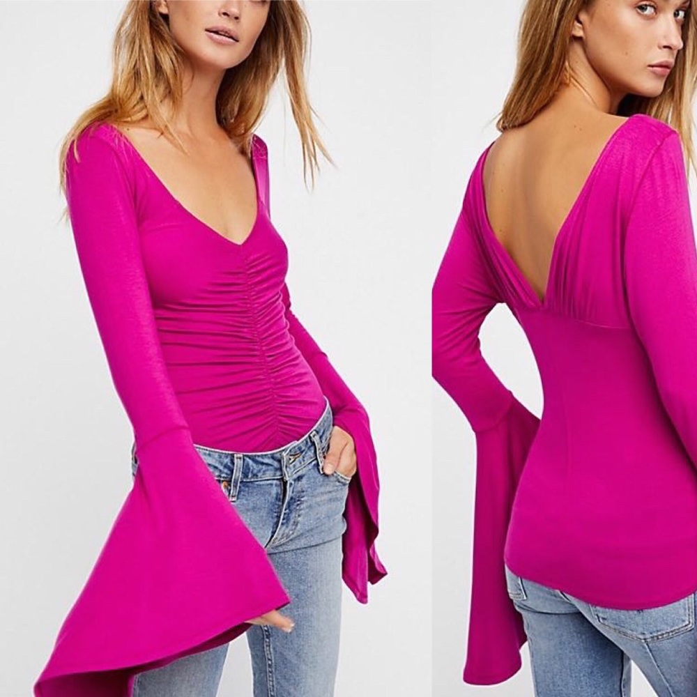 FREE PEOPLE “WHAT A BABE TOP” PINK Size S  - Picture 4 of 8